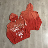 VALLEY Red‑Orange Gradient Graffiti‑Print Valley Dreams Zip‑Up Hoodie Unisex Oversized Jacket