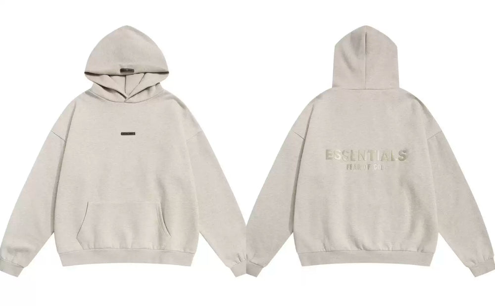 Fog Essentials Oversized Double‑Sided Print Hoodie, Drop‑Shoulder Loose Fit Pullover Sweatshirt