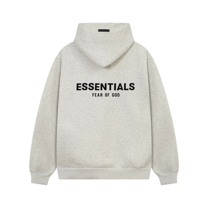 Fog Essentials Heather‑Grey Heavy‑Weight Oversized Hoodie Street‑Wear Pullover