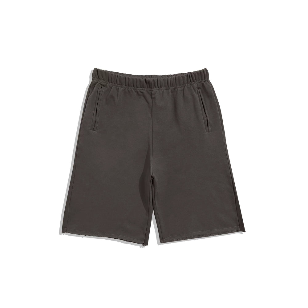Yeezy Dark Grey Loose‑Fit Knee‑Length Sweat Shorts Elastic Waist Summer Streetwear Shorts