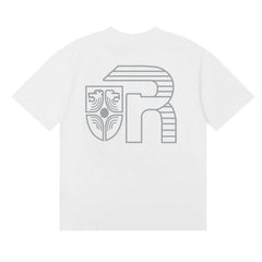 Rhude Banque De Rhude Lion Emblem Graphic White Short Sleeve T‑Shirt