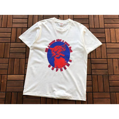 Supreme White Circle Cat Portrait Graphic Short‑Sleeve T‑Shirt Casual Urban Tee