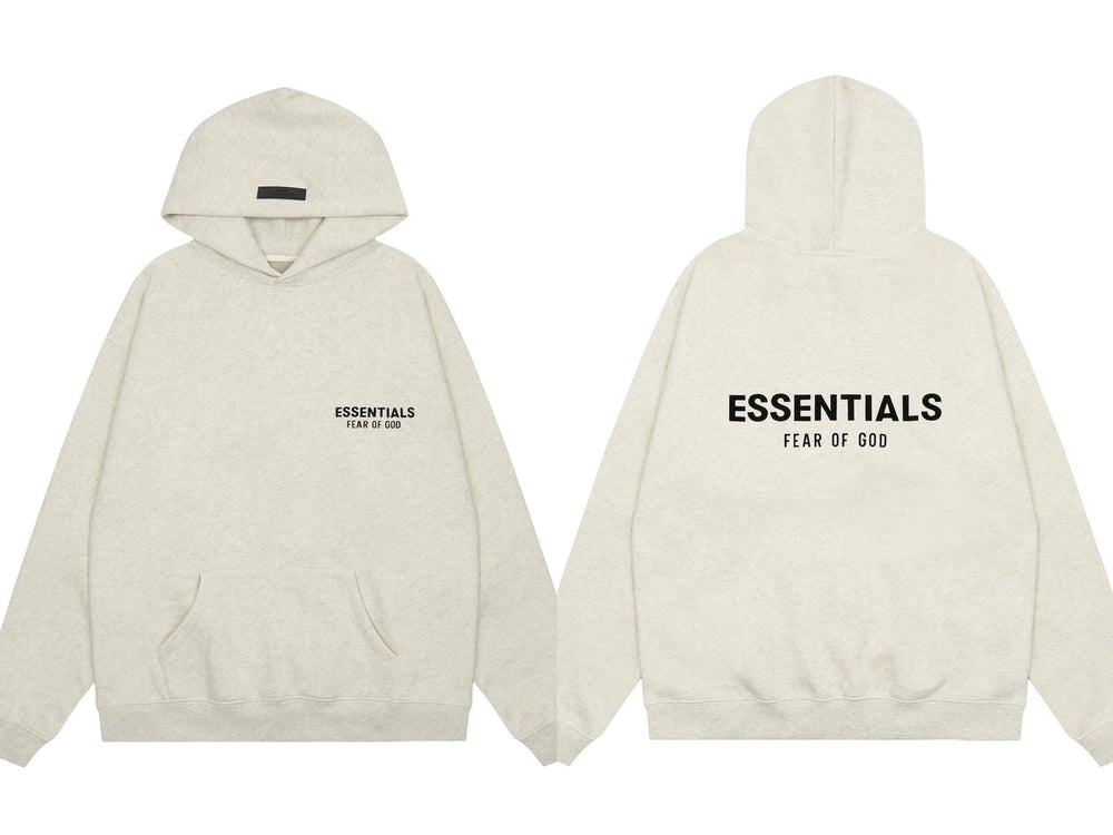 Fog Essentials Oat‑Heather Oversized Pullover Hoodie