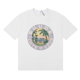 Rhude Cote D'Azur Tropical Palm Circle Graphic Short Sleeve T-Shirt