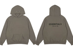 Fog Essentials Taupe‑Brown Oversized Hoodie Double‑Sided Logo