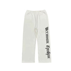Kanye White Straight‑Leg Lettered Casual Sweat Pants
