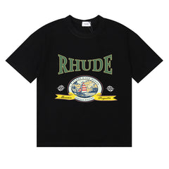 Rhude Monaco Regatta French Riviera Sailboat Graphic Short Sleeve T-Shirt