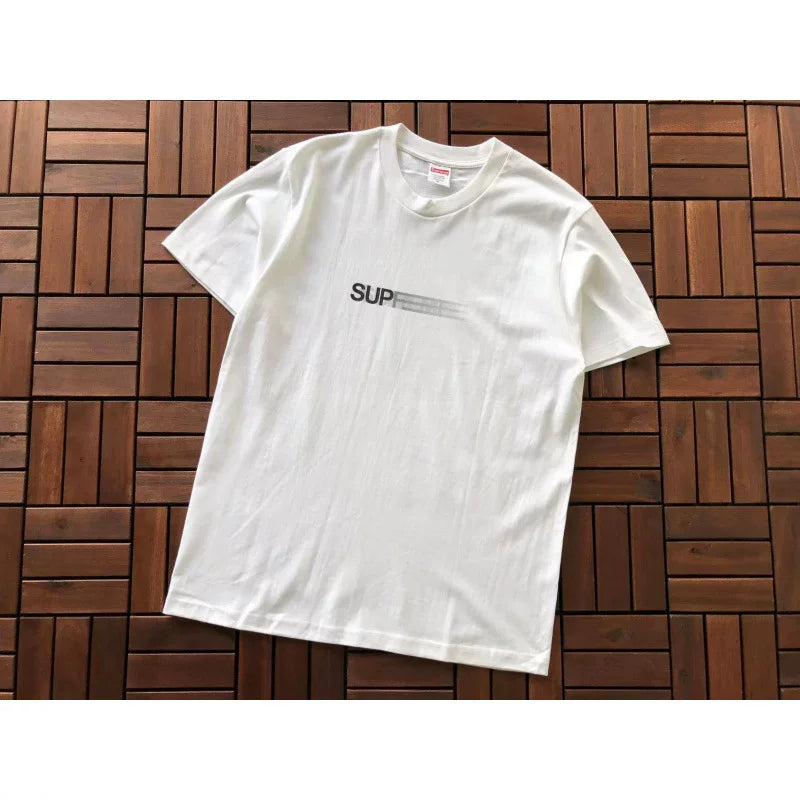 Supreme White Minimal Chest Text Logo Short‑Sleeve T‑Shirt Basic Street‑Wear Tee