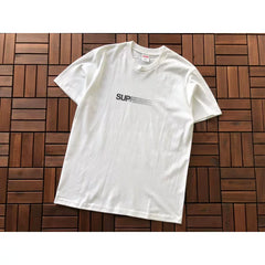 Supreme White Minimal Chest Text Logo Short‑Sleeve T‑Shirt Basic Street‑Wear Tee