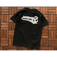 Supreme Black Back Script Logo Short‑Sleeve T‑Shirt Urban Street‑Wear Tee