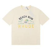 Rhude Beach Bum Palm Tree Beach Graphic Short Sleeve T-Shirt