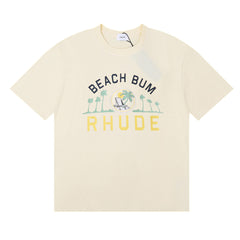 Rhude Beach Bum Palm Tree Beach Graphic Short Sleeve T-Shirt