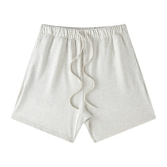 Yeezy Light Heather Grey Loose‑Fit Drawstring Sweat Shorts
