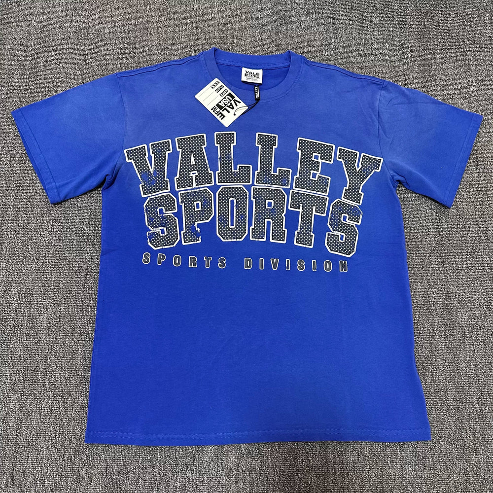 VALEFOREVER Blue Valley Sports Vintage Letter Graphic Short Sleeve T-Shirt