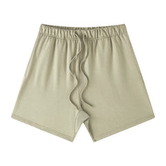 Yeezy Khaki Relaxed Street‑Style Drawstring Sweat Shorts