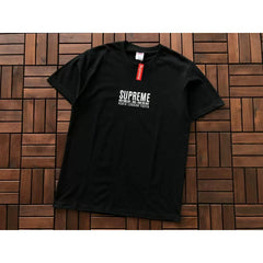 Supreme Chest Text Logo Short‑Sleeve T‑Shirt Hip‑Hop Street‑Wear Tee