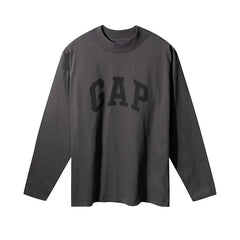 Kanyeyeezy G‑A‑P Print Oversized Mock Neck Long Sleeve