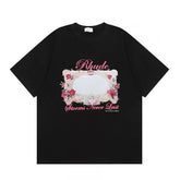 Rhude Roses Never Last Floral Frame Graphic Short Sleeve T-Shirt