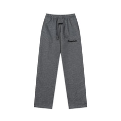 Fog Essentials Dark Heather Grey Relaxed Straight‑Leg Casual Street Sweatpants
