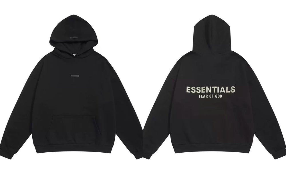 Fog Essentials Bold Contrast Logo Hoodie, Oversized Heavy‑Weight Street‑Wear Pullover