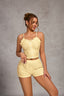 Russian European American Cross border Pajamas Women's Straps Button Ruffle Short Top Shorts Fashion Sexy Home Clothes (6)
