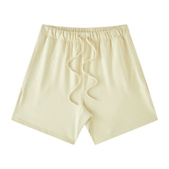 Yeezy Cream Beige Oversized Casual Drawstring Sweat Shorts