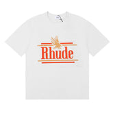 Rhude Eagle Logo Classic Letter Graphic Short Sleeve T-Shirt