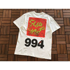 Supreme White 994 Graffiti Back Print Short‑Sleeve T‑Shirt Fashion Street Top