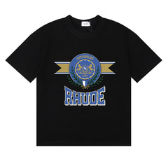 Rhude Cotswolds Laurel Crest Ribbon Graphic Short Sleeve T-Shirt