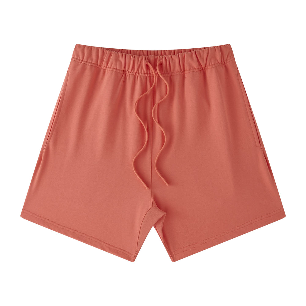 Yeezy Rust Red Oversized Casual Drawstring Sweat Shorts