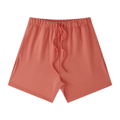 Yeezy Rust Red Oversized Casual Drawstring Sweat Shorts