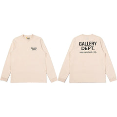 Gallery Dept. Hollywood Logo Long Sleeve T-Shirt - Beige/Oatmeal