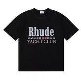 Rhude Yacht Club Flag Print High Quality Double-Yarn Casual Short Sleeve T-Shirt