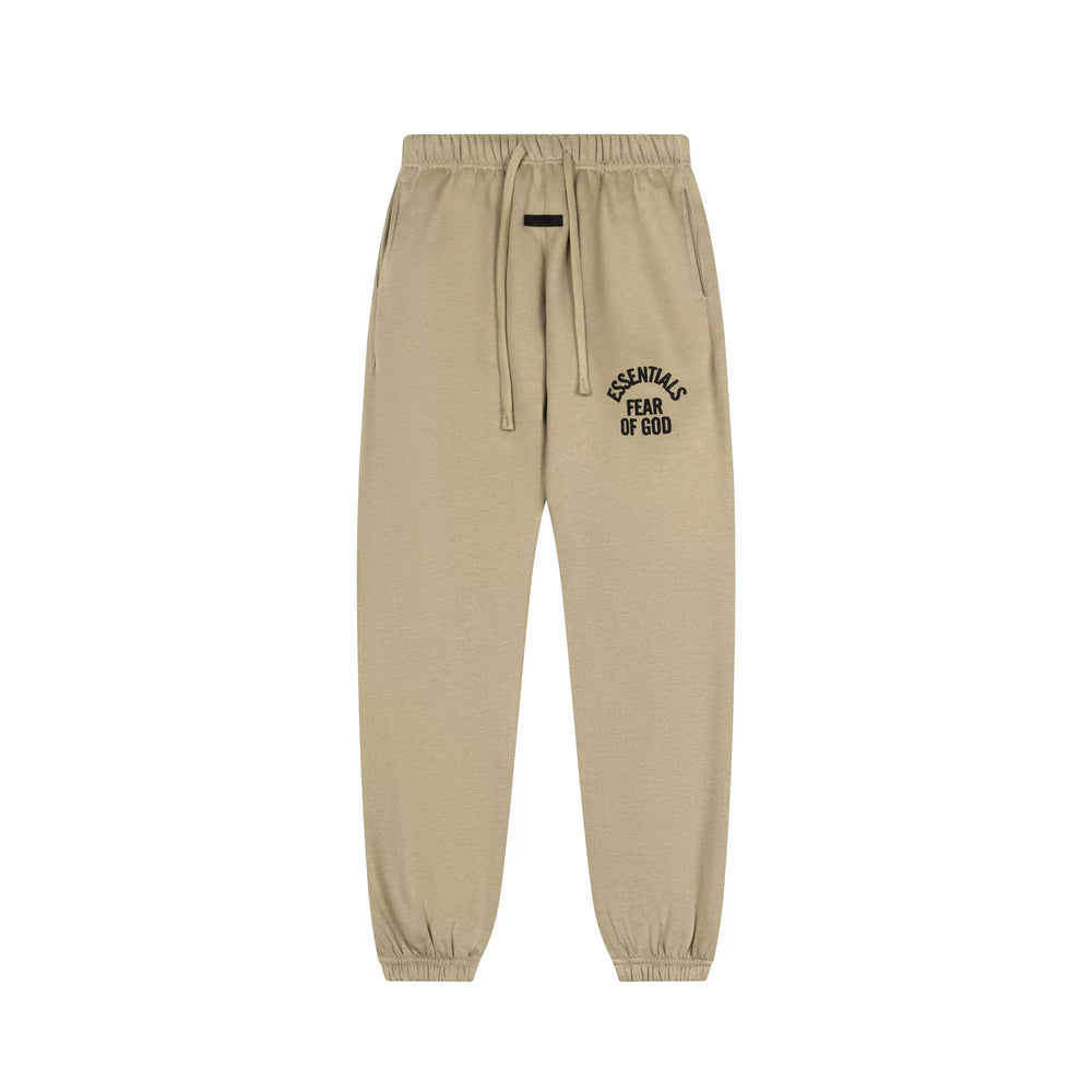 Fog Essentials Khaki Relaxed‑Fit Jogger Pants Elastic Cuff Unisex Casual Street Sweat Trousers