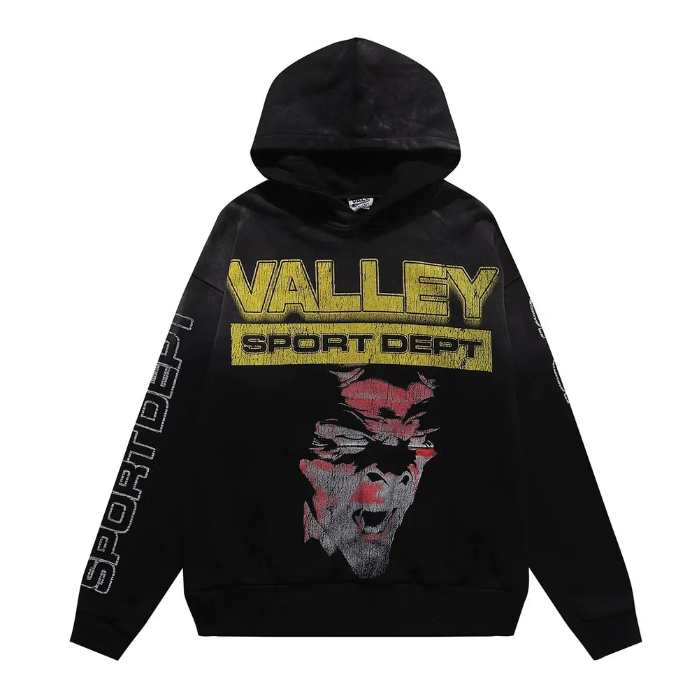 VALEFOREVER Black Valley Sport Dept Tiger Graphic Pullover Hoodie