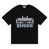 Rhude City Skyline Graphic Short Sleeve T-Shirt