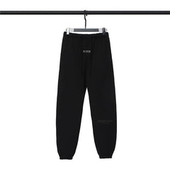 Fog Essentials Black Signature Joggers – Dark Relaxed Fit Hip-Hop Street Style