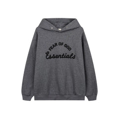 Fog Essentials Dark Heather Grey Oversized Street‑Style Pullover Hoodie