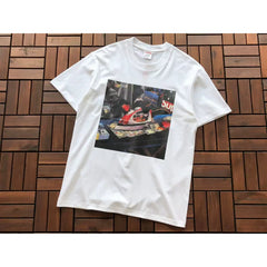 Supreme White Cruise Boat Photo Graphic T‑Shirt Street‑Wear Tee