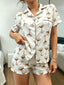 Women's Cross border Pajamas Short Sleeve Collar Casual European and American Fashion Shorts Home Clothes Set Wildberries (2)