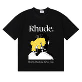 Rhude "Dear God I'm Doing The Best I Can" Portrait Graphic Short Sleeve T-Shirt