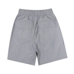 Rhude Large Outline Logo Print Drawstring Grey Streetwear Shorts