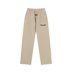 Fog Essentials Light Khaki Minimalist Straight‑Cut Drawstring Sweatpants