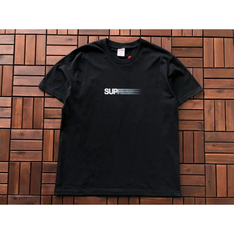 Supreme Black Small Chest Logo Short‑Sleeve T‑Shirt Basic Street‑Wear Tee