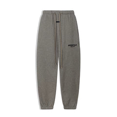 Fog Essentials Small‑Logo Dark Heather‑Grey Heavy‑Weight Relaxed‑Tapered Jogger Pants