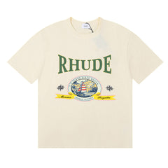 Rhude Monaco Regatta French Riviera Sailboat Graphic Short Sleeve T-Shirt