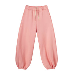 Kanye Pink Washed Balloon‑Leg Jogger Pants Elastic Cuff Loose Streetwear Sweatpants