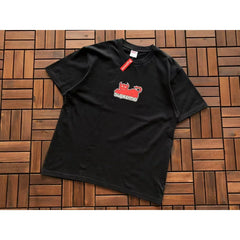 Supreme Black Mini Red Graphic Logo T‑Shirt Minimal Hip‑Hop Short‑Sleeve Top