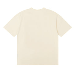 Rhude Bordeaux Grand Vin Crest Emblem Vintage Graphic Cream Short Sleeve T‑Shirt
