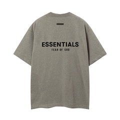 Fog Essentials Dark Grey Oversized Letter Print Short‑Sleeve T‑Shirt High‑Street Hip‑Hop Top